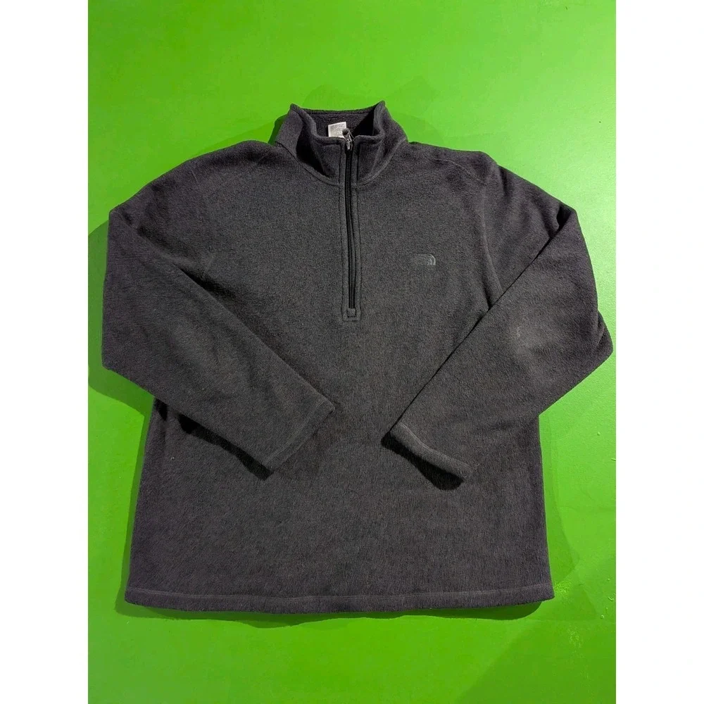 North Face Pullover Mens‎ Large Gray Fleece Half Zip Jacket Outdoors Hiking Warm